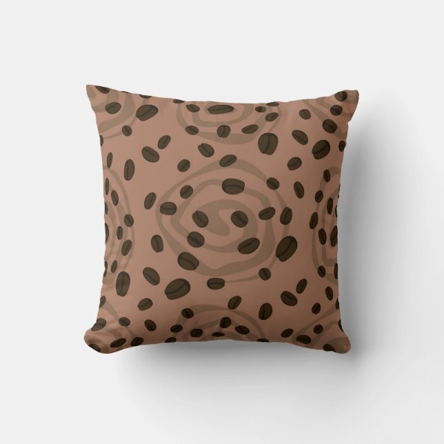 Abstract Coffee Beans Throw Pillow (Front)