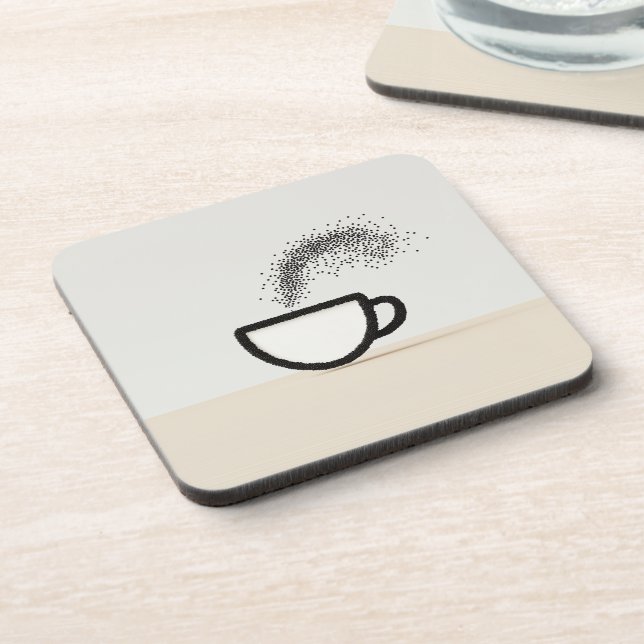 Abstract Coffee Cup Design Beverage Coaster (Left Side)