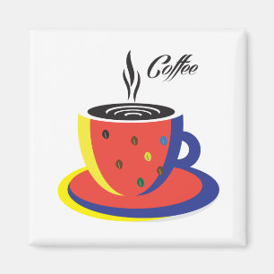 Abstract Coffee Cup Pop Art Trendy Stylish Decor Magnet