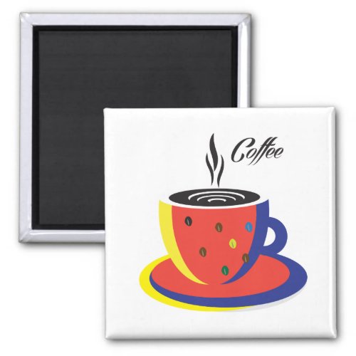 Abstract Coffee Cup Pop Art Trendy Stylish Decor Magnet