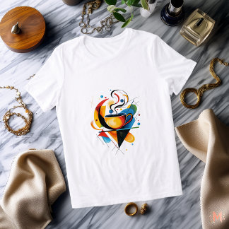 Abstract Coffee Cup T-Shirt | Colorful Artistic Tri-Blend Shirt