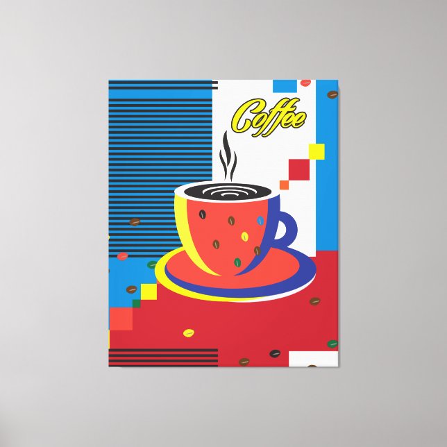 Abstract Coffee Cup Trendy Contemporary Art Canvas Print (Front)