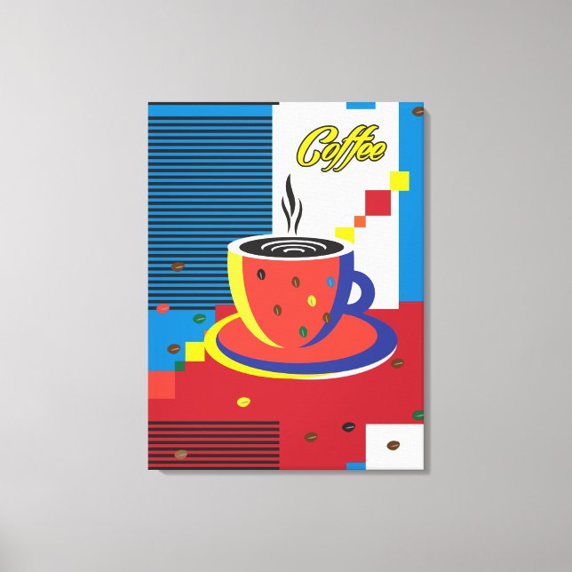 Abstract Coffee Cup Trendy Contemporary Art Canvas Print (Front)