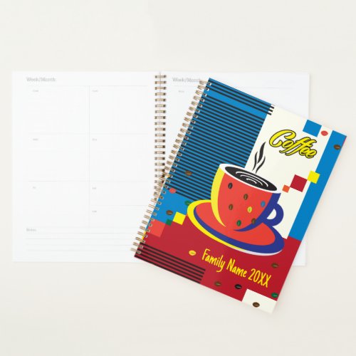 Abstract Coffee Cup Trendy Contemporary Art Planner