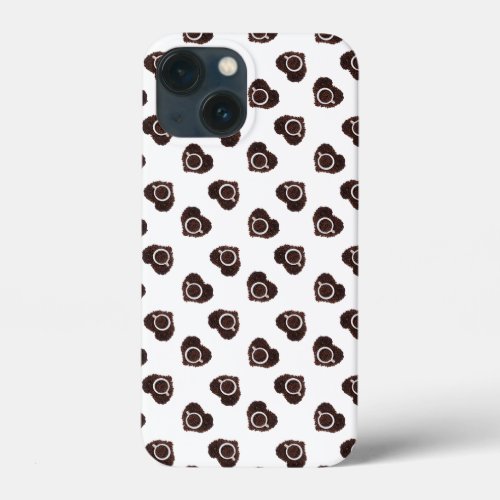 Abstract coffee heart pattern iPhone 13 mini case