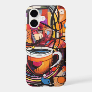 Abstract Coffee Lines – Modern Café Art iPhone 17 Case