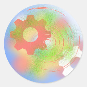 Abstract Cog Design Classic Round Sticker