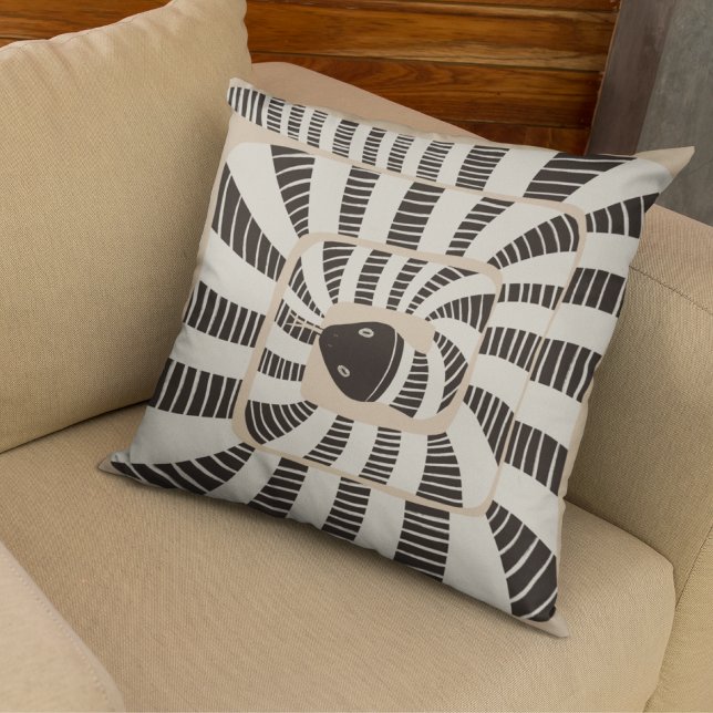 Abstract Coiled Snake | Fun & Neutral Home Accent Throw Pillow (Creator Uploaded)