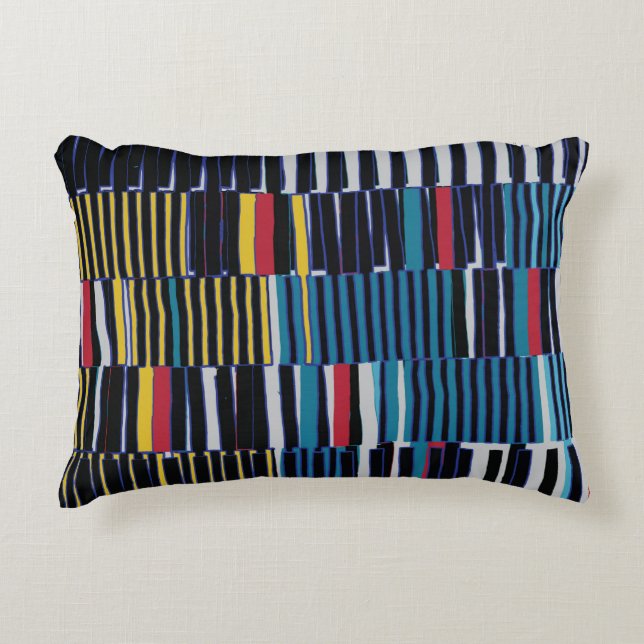 Abstract collage asymmetric pattern. Brush strokes Accent Pillow (Front)
