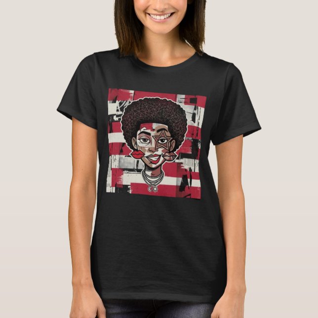 Abstract Collage Cartoon Face  T-Shirt (Front)