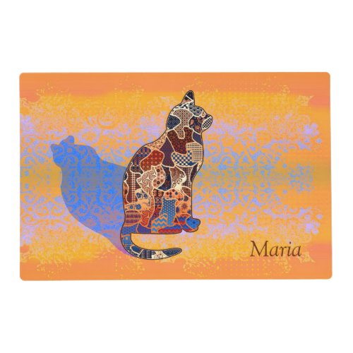 Abstract Collage Clarice the Cat ID103 Placemat