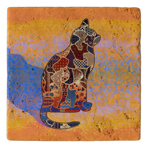 Abstract Collage Clarice the Cat ID103 Trivet