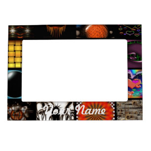 Abstract collage magnetic photo frame