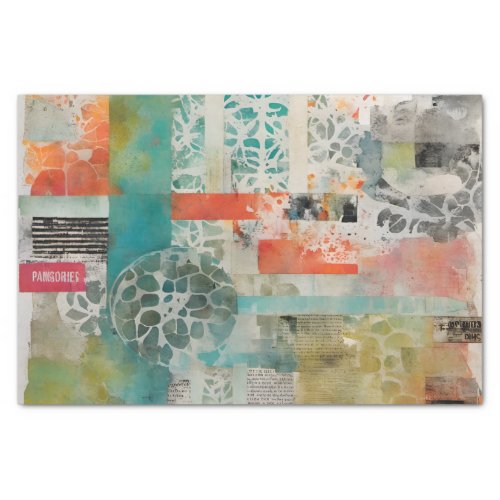 Abstract Collage Mixed Media Abstract Tissue Paper