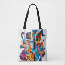 Abstract collage of music instruments
