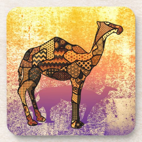 Abstract Collage Ozzy the Camel ID102 Beverage Coaster