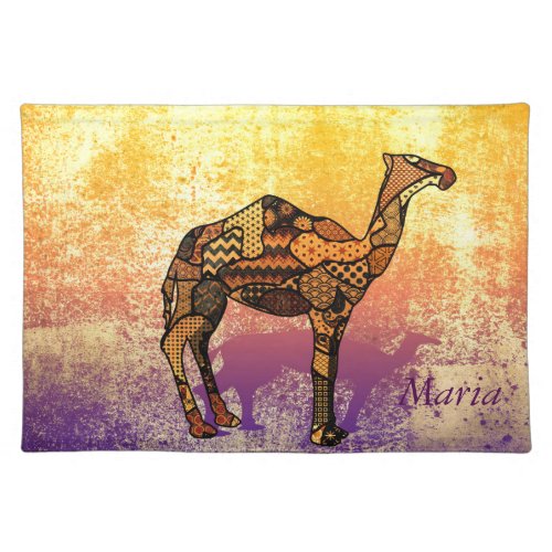 Abstract Collage Ozzy the Camel ID102 Cloth Placemat
