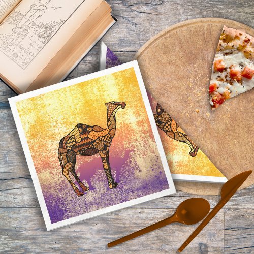 Abstract Collage Ozzy the Camel ID102 Paper Napkins