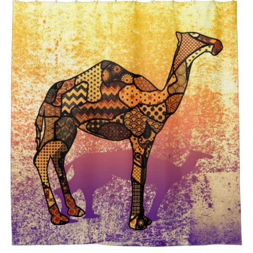 Abstract Collage Ozzy the Camel ID102 Shower Curtain