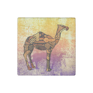 Abstract Collage Ozzy the Camel ID102 Stone Magnet
