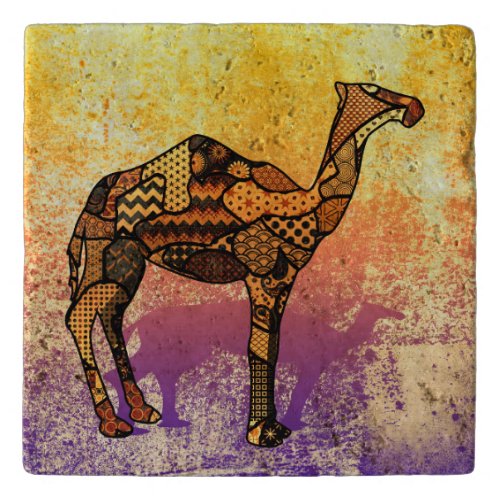 Abstract Collage Ozzy the Camel ID102 Trivet