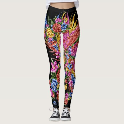 abstract coloful flral leggins leggings