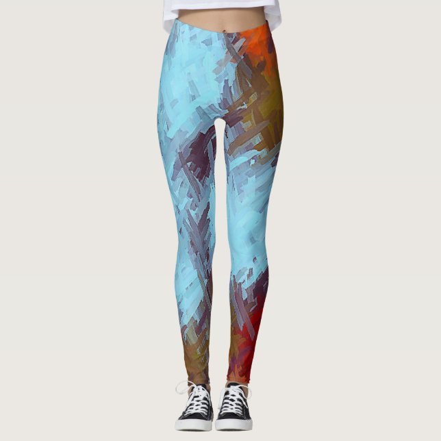 Abstract Color Art #22 Leggings (Front)