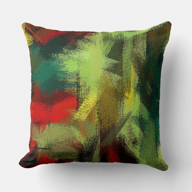 Abstract Color Art #27 Throw Pillow (Front)