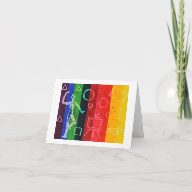 Abstract color bar art note card (Front)