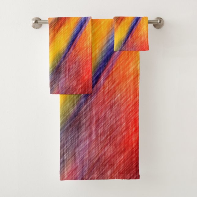 Abstract Color Bath Towel Set (Insitu)