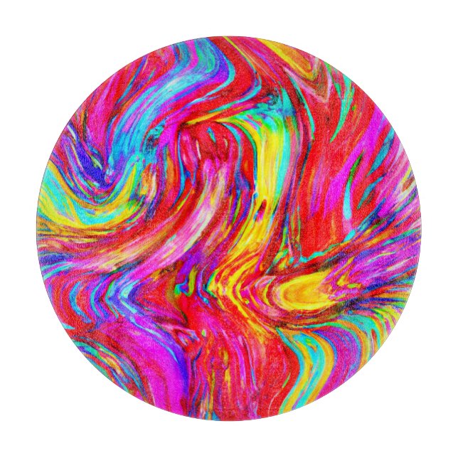 Abstract Color Blast Pattern Cutting Board (Front)