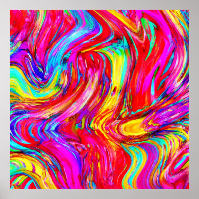 Abstract Color Blast Pattern Poster (Front)