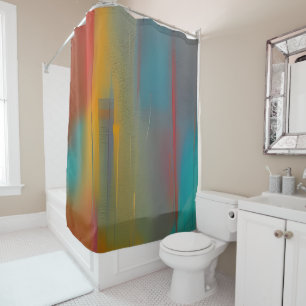 Abstract color blend shower curtain