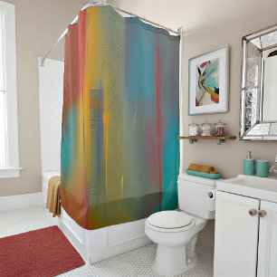 Abstract color blend shower curtain