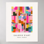 Abstract Color Block Mid Century Modern Geometric Poster<br><div class="desc">Abstract Color Block – Pink,  Yellow,  Orange,  Brown,  lavenderand blue - Mid century Modern.</div>