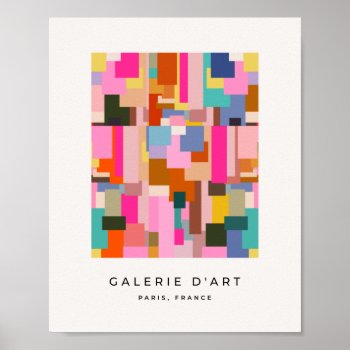 Abstract Color Block Mid Century Modern Geometric Poster by dailyreginadesigns at Zazzle