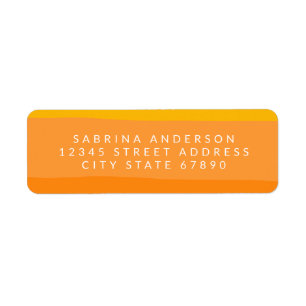 Abstract Color Block Stripes Orange Return Address Label