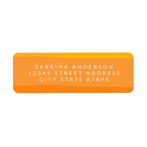 Abstract Color Block Stripes Orange Return Address Label