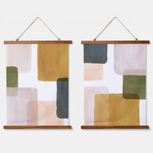 Abstract color blocks hanging tapestry