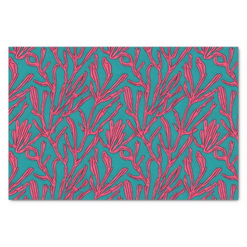 Abstract Color Bold Pink and Teal Pattern Tissue Paper