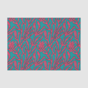Abstract Color Bold Pink and Teal Pattern Tissue Paper