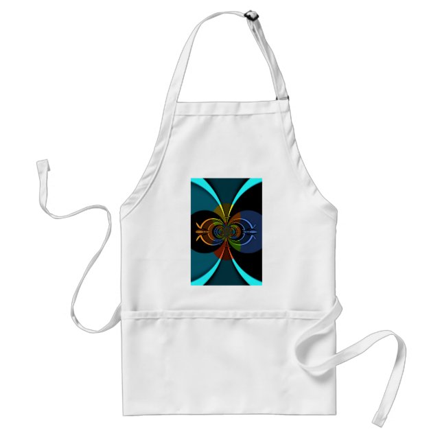 Abstract Color Burst Art Print Adult Apron (Front)