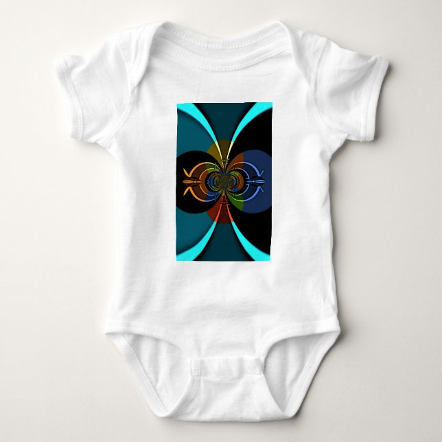 Abstract Color Burst Art Print Baby Bodysuit (Front)