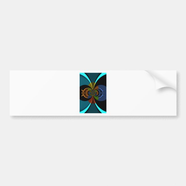 Abstract Color Burst Art Print Bumper Sticker (Front)