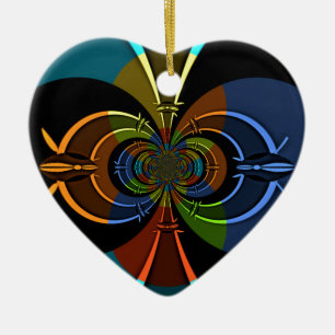 Abstract Color Burst Art Print Ceramic Ornament