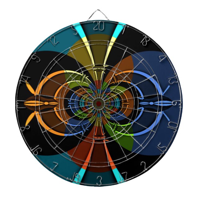 Abstract Color Burst Art Print Dartboard (Front)