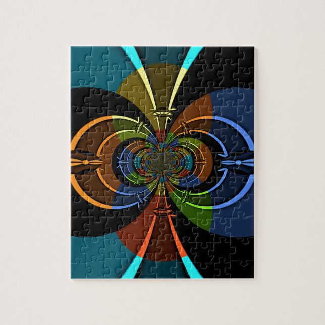 Abstract Color Burst Art Print Jigsaw Puzzle (Vertical)