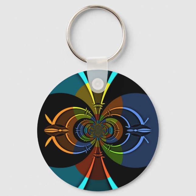 Abstract Color Burst Art Print Keychain (Front)