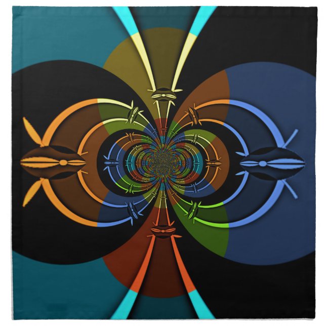 Abstract Color Burst Art Print Napkin (Front)
