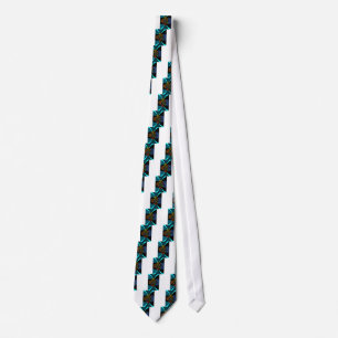 Abstract Color Burst Art Print Neck Tie